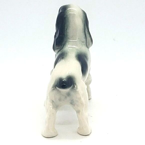 Black White Vintage American Cocker Spaniel Porcelain Figurine AS IS - Picture 5 of 12